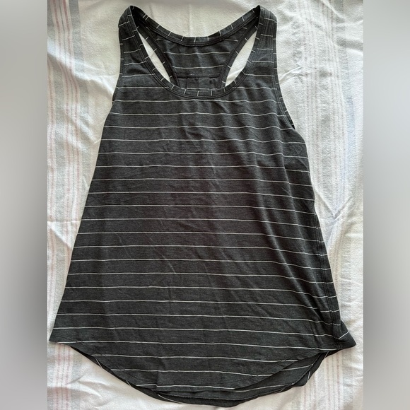 lululemon athletica Tops - Lululemon Love Pleated Striped Black and Gray Women's Tank Top size 6?